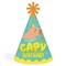 Big Dot of Happiness Capy Birthday - Cone Happy Birthday Capybara Party Hats for Kids and Adults - Set of 8 (Standard Size)
